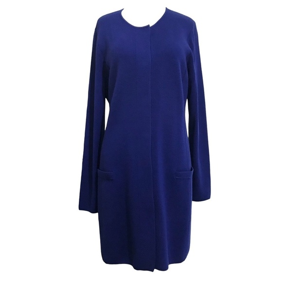 Talbots 100% Pure Merino Wool Long Cardigan Jacket Dress Size Large - Picture 2 of 12